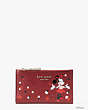 Kate Spade,disney x kate spade new york minnie mouse small slim bifold wallet,Red Multi