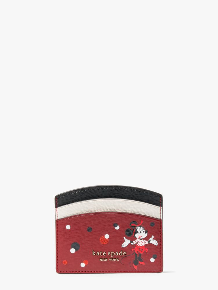 Kate Spade,disney x kate spade new york minnie mouse cardholder,cardholders,Red Multi