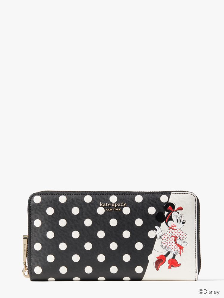 Kate Spade x Disney Minnie Mouse Zip Around Wallet K9326 New