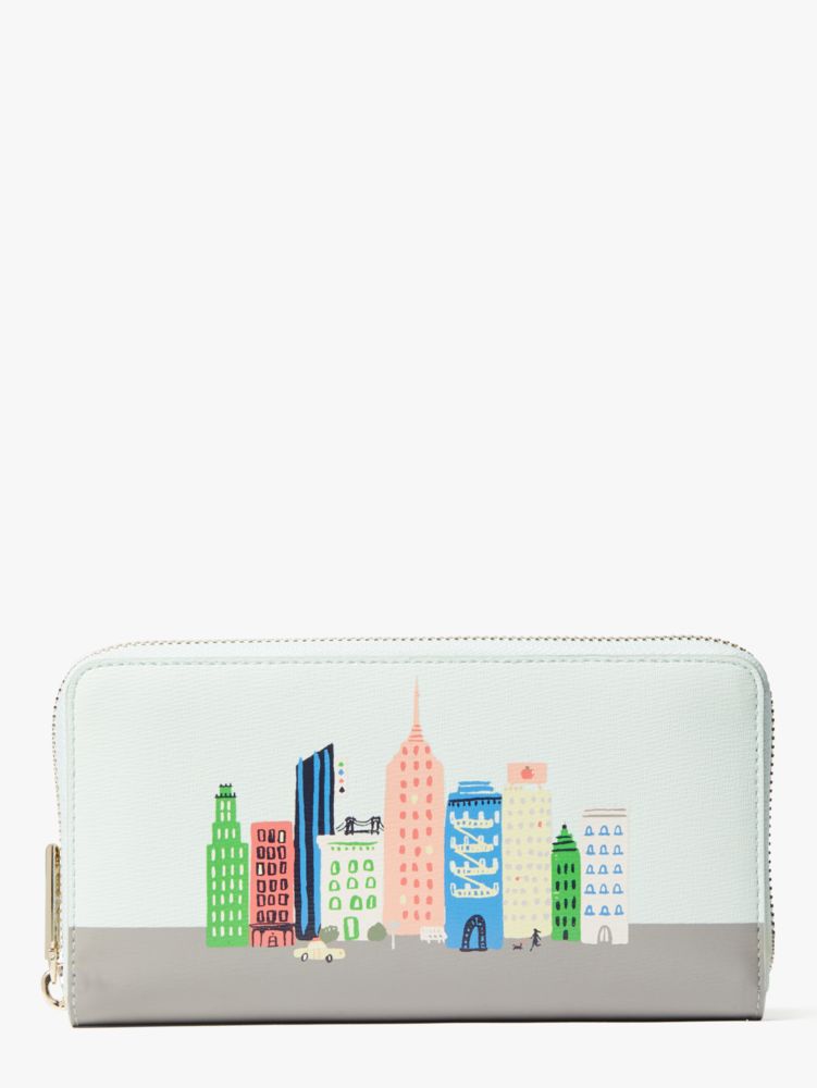 Kate Spade,city skyline zip-around continental wallet,Multi