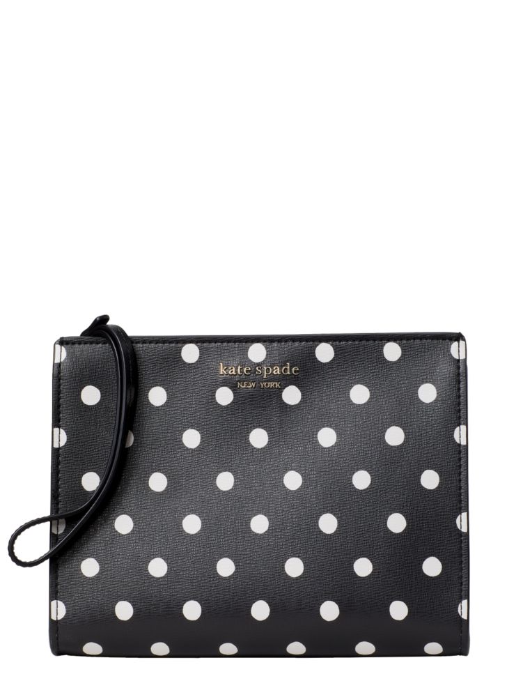 Kate Spade,Spencer Sunshine Dot Gusseted Wristlet,wristlets & pouches,Black Multi