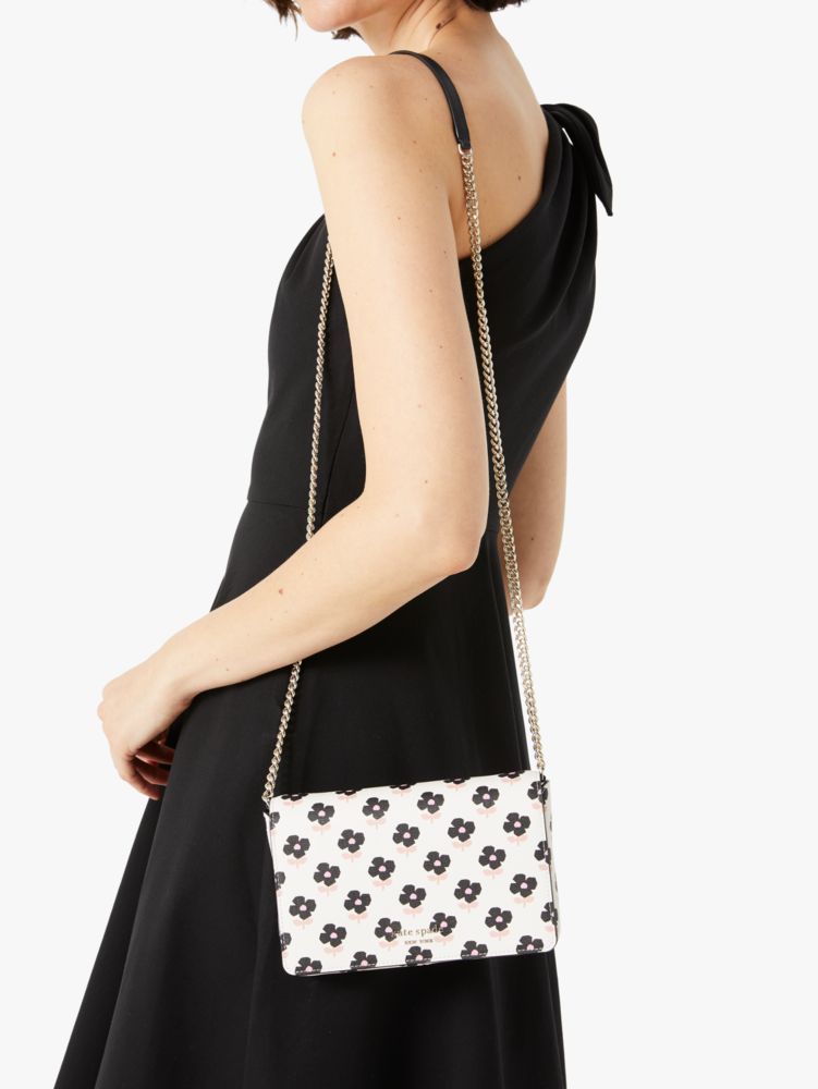Kate Spade,Spencer Block Print Floral Chain Wallet,