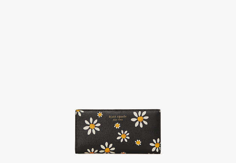 Kate Spade,spencer daisy dots slim bifold wallet,Black Multi