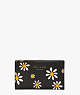 Kate Spade,spencer daisy dots small slim bifold wallet,Black Multi