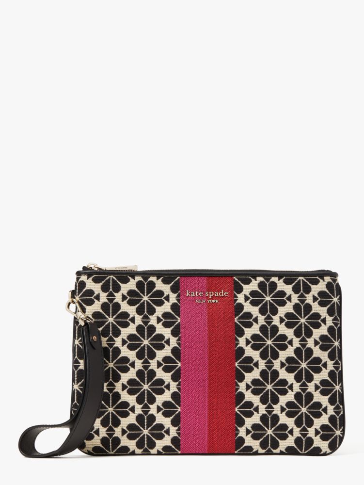 Kate Spade,spade flower jacquard stripe pouch wristlet,wristlets & pouches,