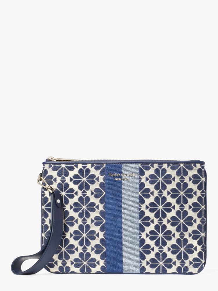 Spade Flower Jacquard Stripe Pouch Wristlet | Kate Spade New York