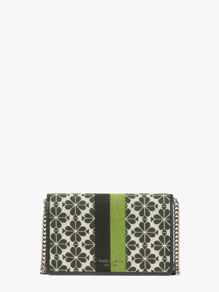 Kate Spade,Spade Flower Jacquard Stripe Chain Wallet,