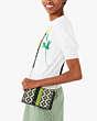 Kate Spade,spade flower jacquard stripe chain wallet,crossbody bags,Small,Green Multi