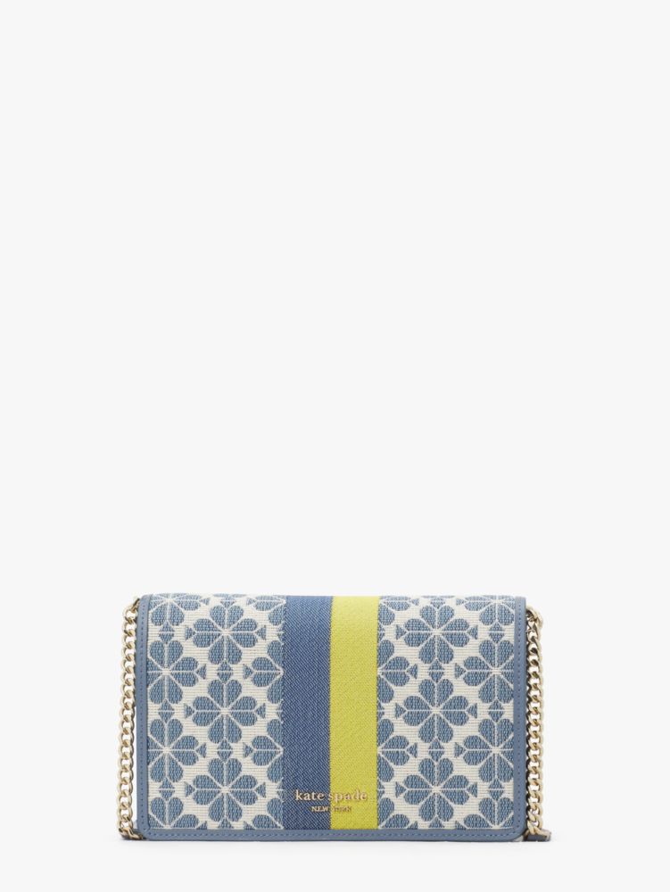Kate Spade,Spade Flower Jacquard Stripe Chain Wallet,