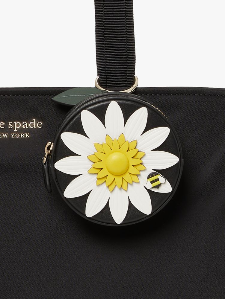 Kate Spade Black Buzz Leather Daisy Bumblebee Bee Crossbody Bag