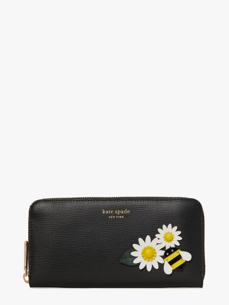 Kate Spade,buzz zip-around continental wallet,Black Multi