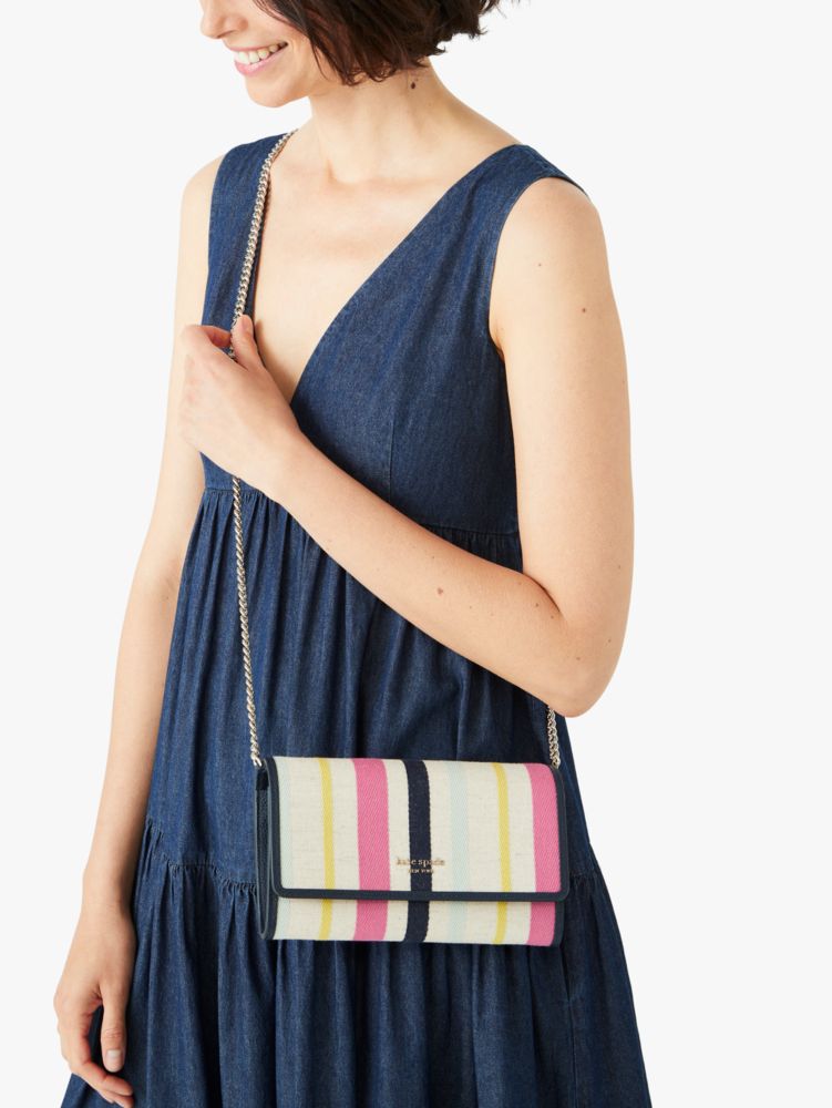 Kate Spade,roulette stripe chain clutch,crossbody bags,