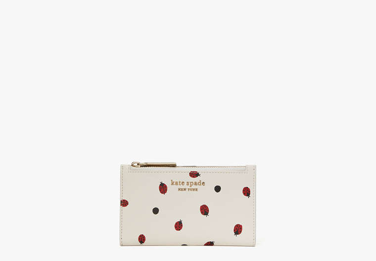 Kate Spade,lady bug dots small slim bifold wallet,Multi