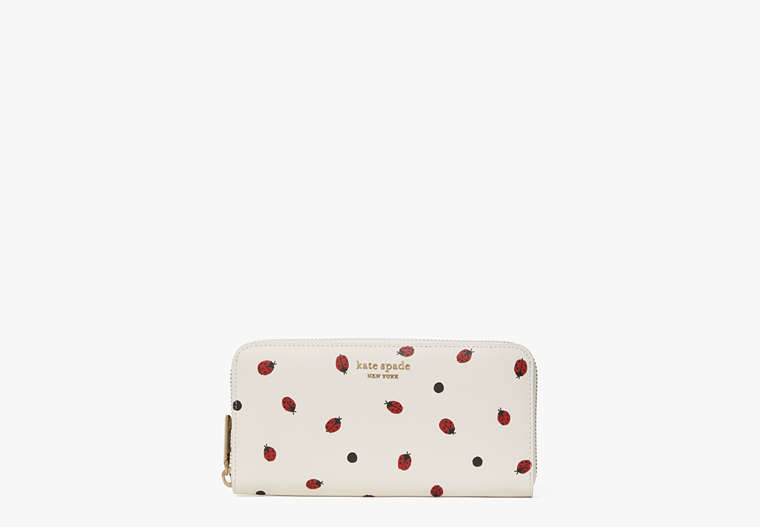 Kate Spade,lady bug dots zip-around continental wallet,Multi