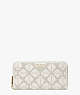 Kate Spade,spencer perforated zip-around continental wallet,Parchment