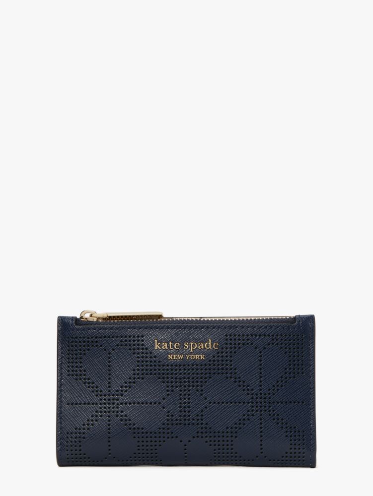 Kate Spade,Spencer Perforated Small Slim Bifold Wallet,