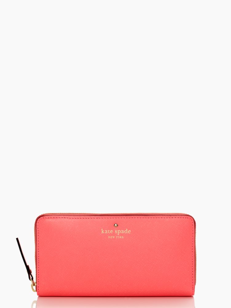 Kate Spade Baby Pink Leather Lacey Zip Around Wallet Kate Spade