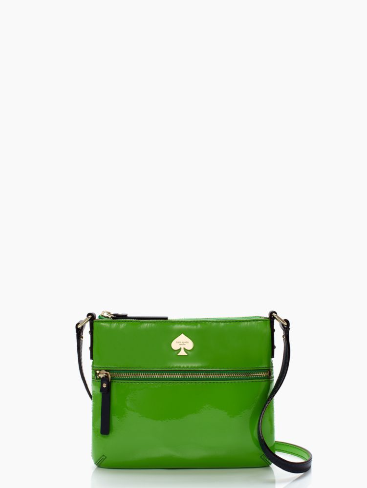 KATE SPADE NEW YORK Flicker Tenley Patent Leather Green Crossbody shops Bag