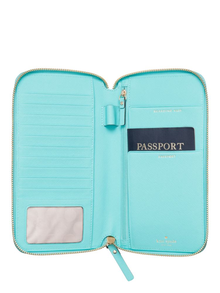 Kate Spade,cedar street maia travel wallet,Atoll Blue