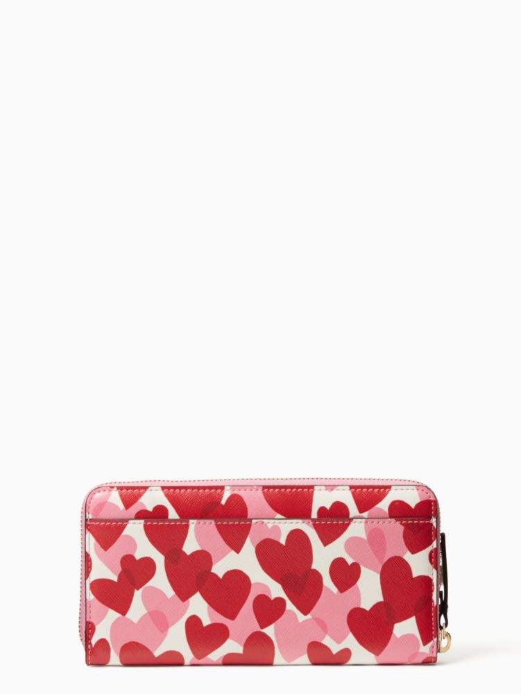 KATE SPADE Boxed Staci Heart factory Pop Printed Large Continental Wallet NEW