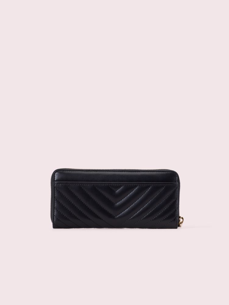 Kate Spade,amelia slim continental wallet,Black / Glitter