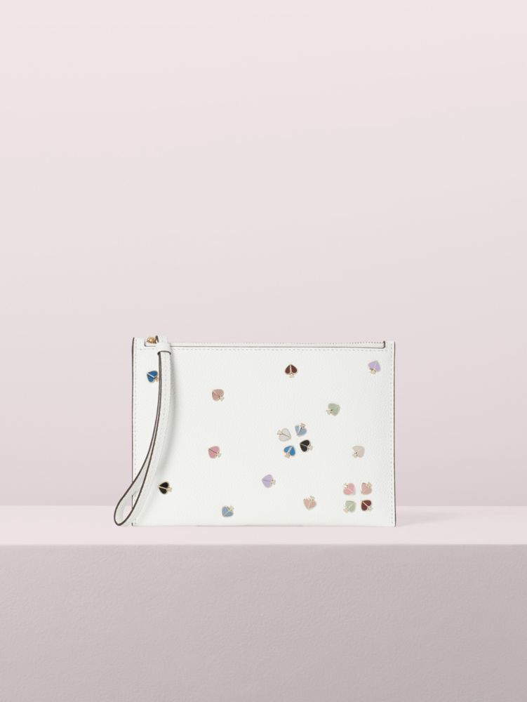 Margaux Enamel Spade Small Pouch Wristlet, , Product