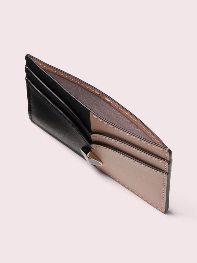 Nicola Bicolor Cardholder, BLACK/FLAPPER PINK, Product