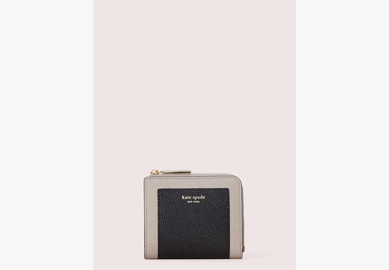 Kate Spade,margaux small bifold wallet,Black/Warm Taupe