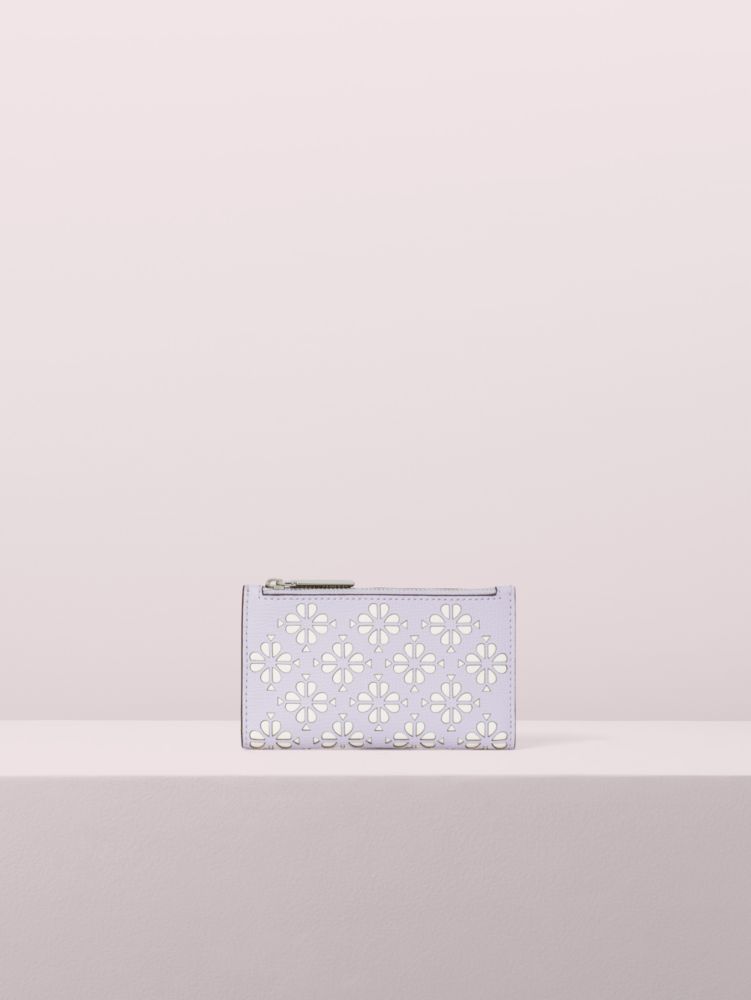 Sylvia perforated small slim bifold wallet on sale