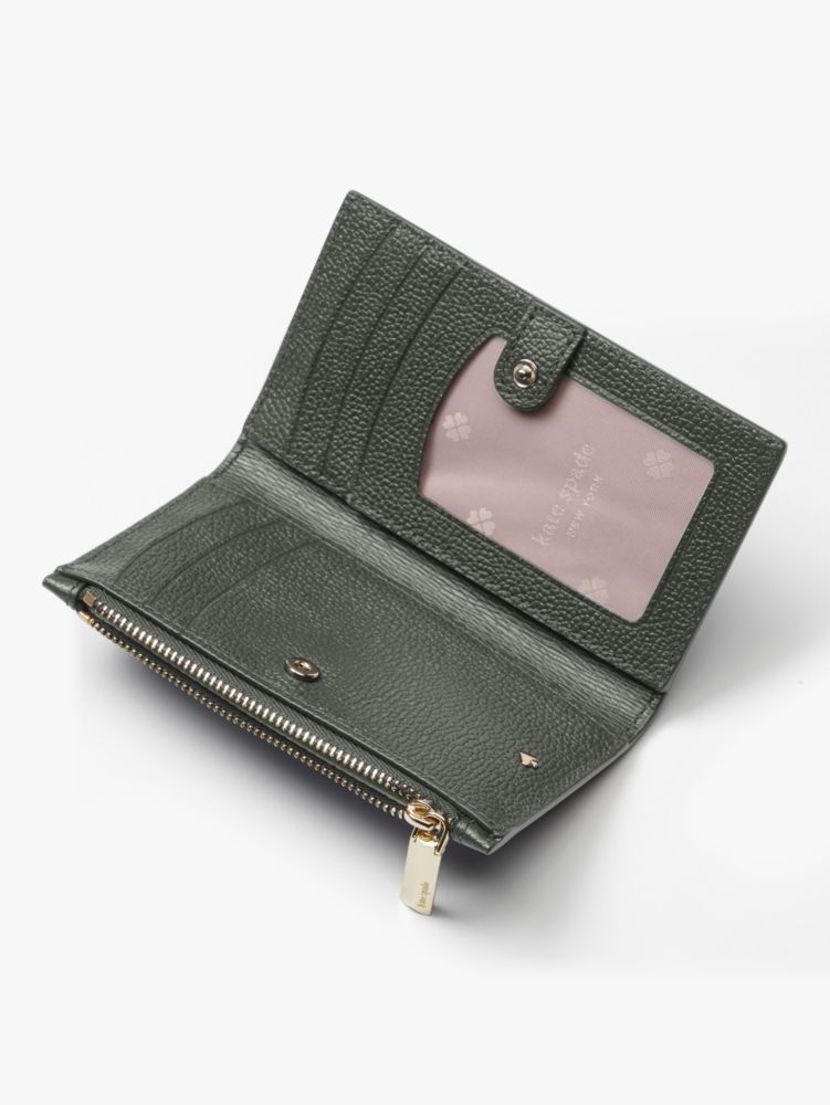 Margaux Small Slim Bifold Wallet, Deep Evergreen Multi, Product