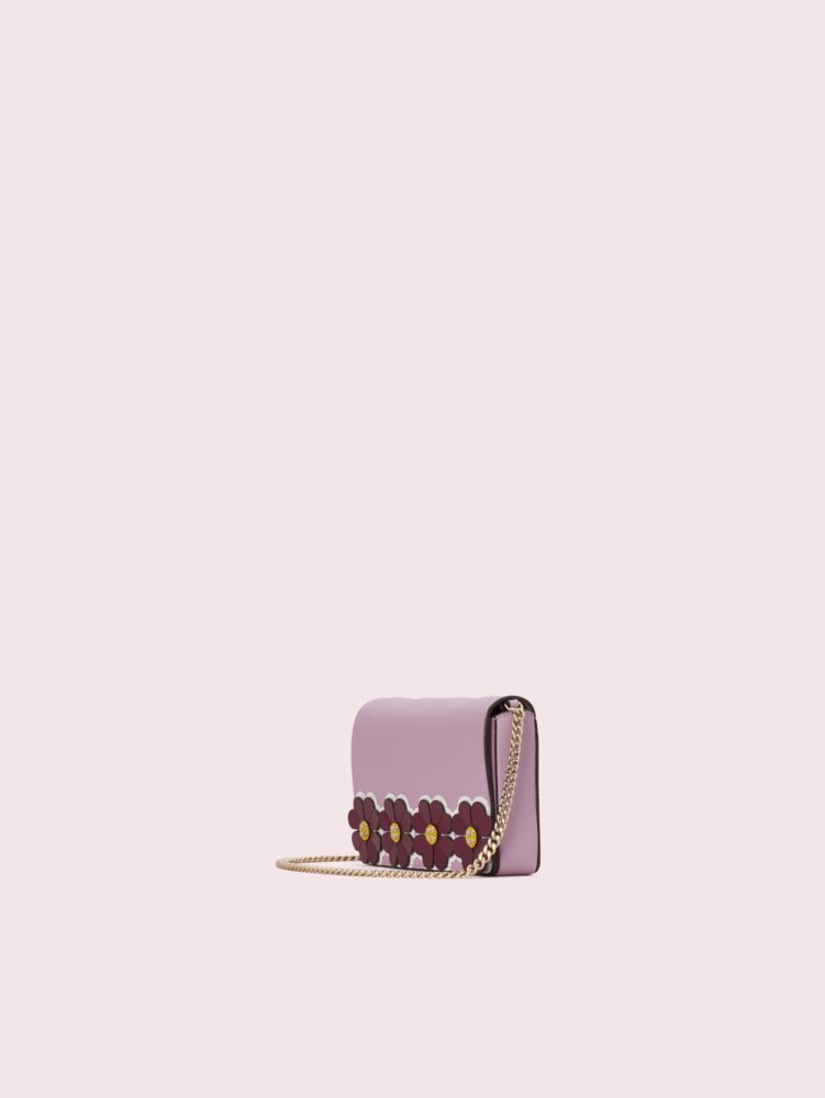 Kate Spade,Sylvia Graphic Clover Appliqué Chain Wallet,