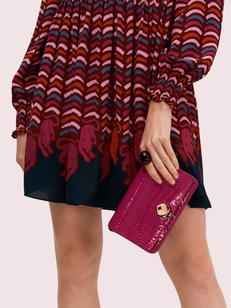 Kate Spade,Romy Croc-embossed Chain Wallet,