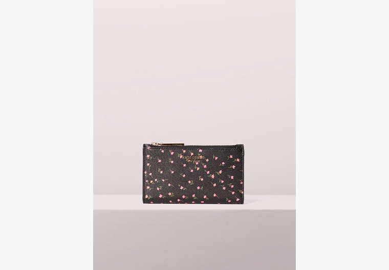 Kate Spade,sylvia meadow small slim bifold wallet,Black Multi