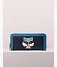 Kate Spade,spademals smitten kitten slim continental wallet,Blue Hydrangea