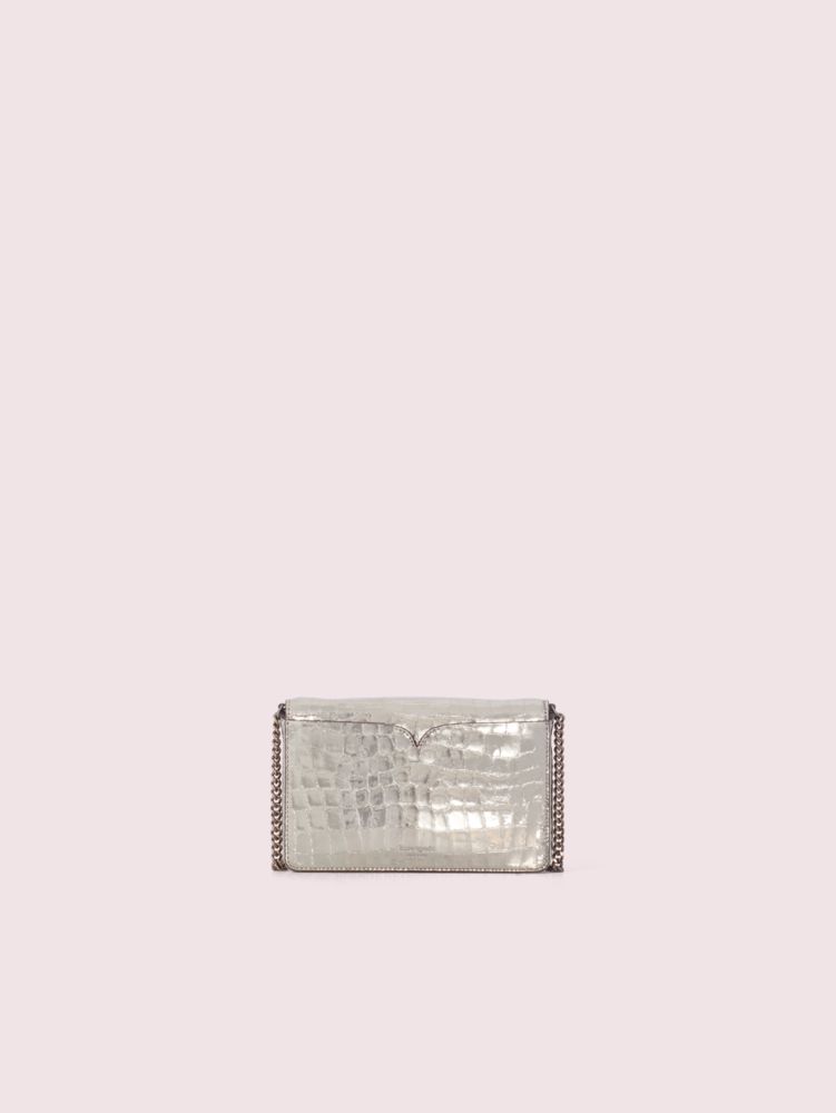 Kate spade romy discount croc embossed chain wallet