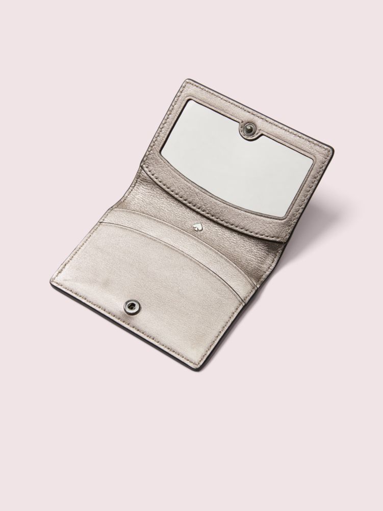 Kate Spade,Sylvia Croc-embossed Mirror Card Case,