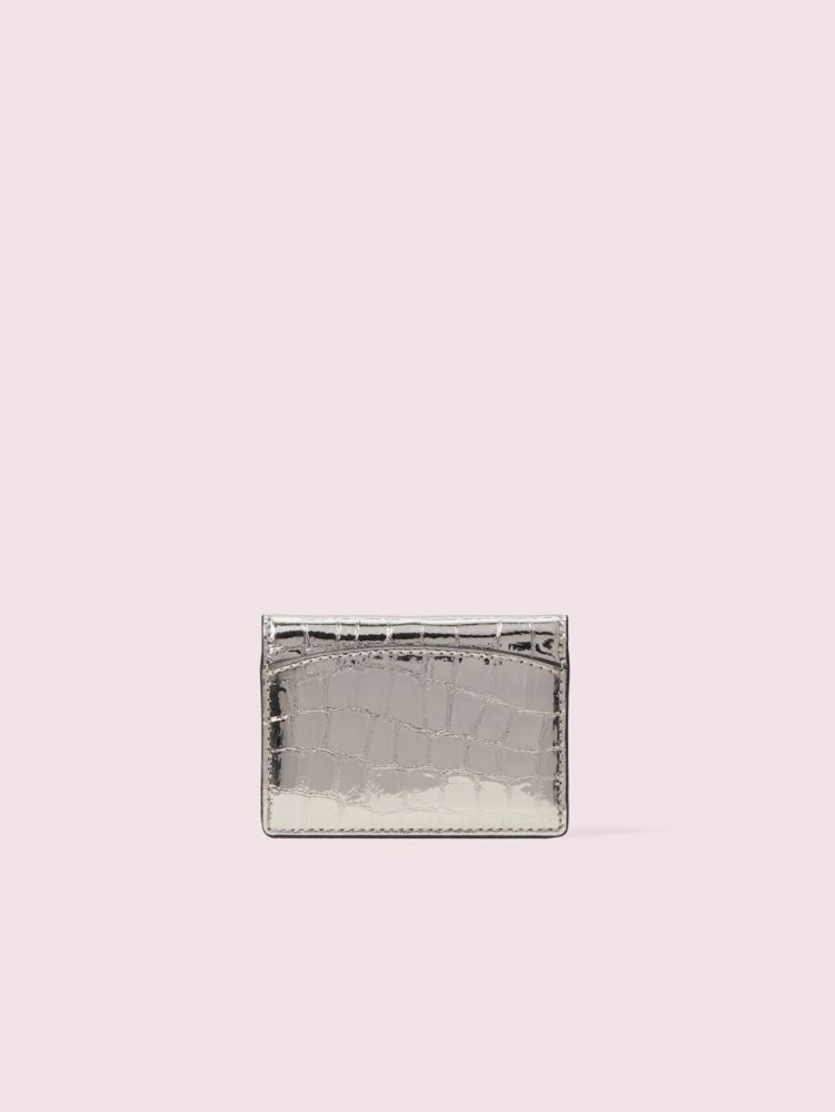 Kate Spade,Sylvia Croc-embossed Mirror Card Case,
