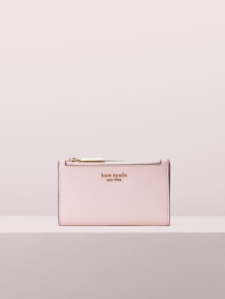 Kate Spade,spencer small slim bifold wallet,Tutu Pink