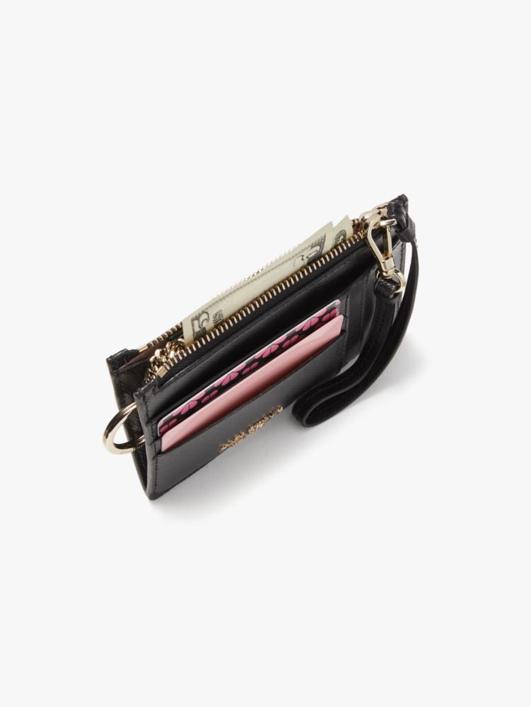 Kate Spade,spencer cardholder wristlet,wristlets & pouches,Black / Glitter