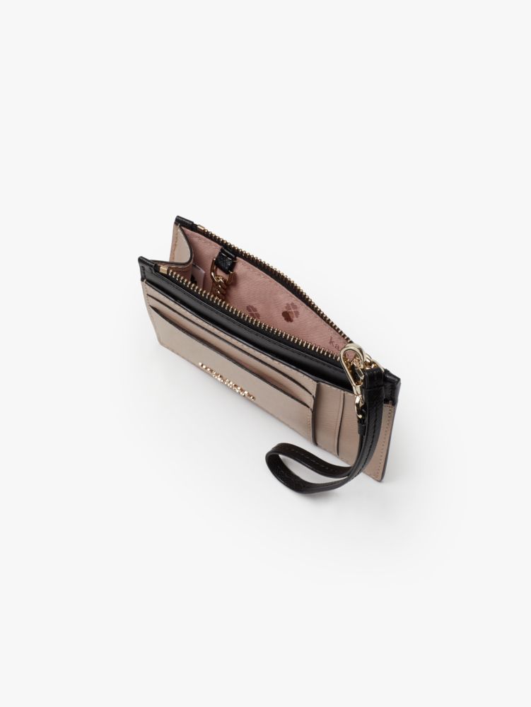 Kate Spade,スペンサー カード ケース リスレット,ウォームベージュ/ブラック