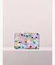 Kate Spade,spencer glitter floral compact wallet,Moonglow