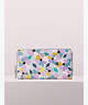 Kate Spade,spencer glitter floral zip-around continental wallet,Moonglow