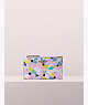 Kate Spade,spencer glitter floral small slim bifold wallet,Moonglow