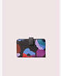 Kate Spade,spencer floral collage compact wallet,Black Multi