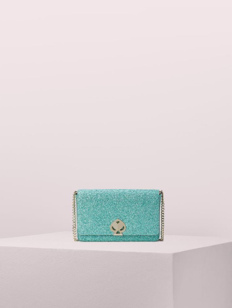 Buy KATE SPADE Nicola Shimmery Wallet with Chain Strap, Gold Color Women
