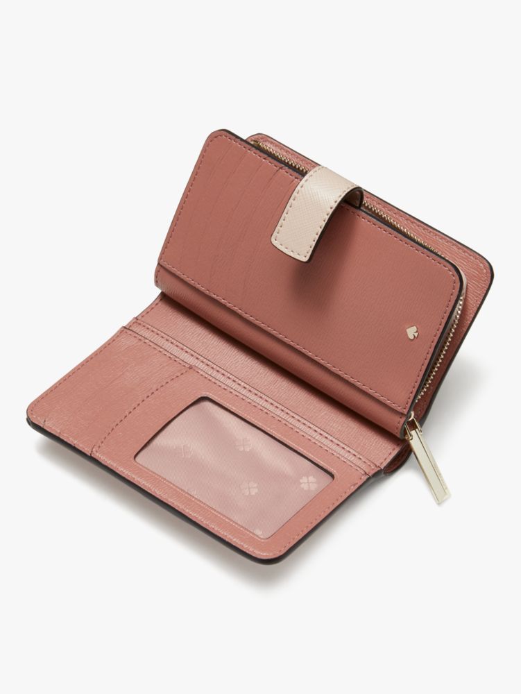 Kate Spade,スペンサー コンパクト ウォレット,ウォームベージュ/ブラック