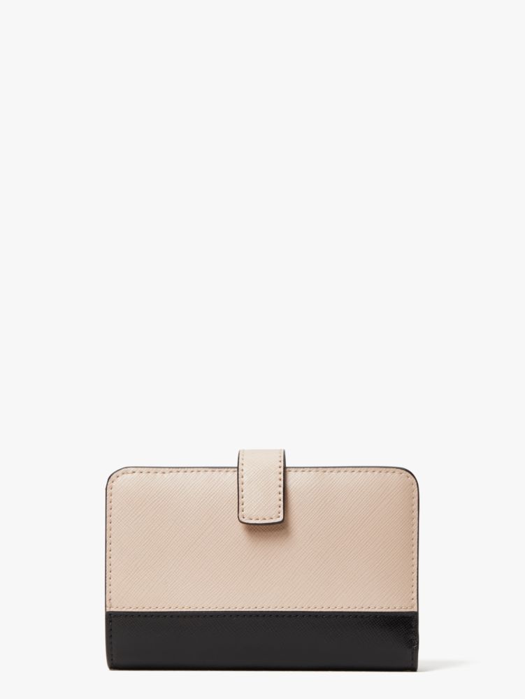 Kate Spade,スペンサー コンパクト ウォレット,ウォームベージュ/ブラック