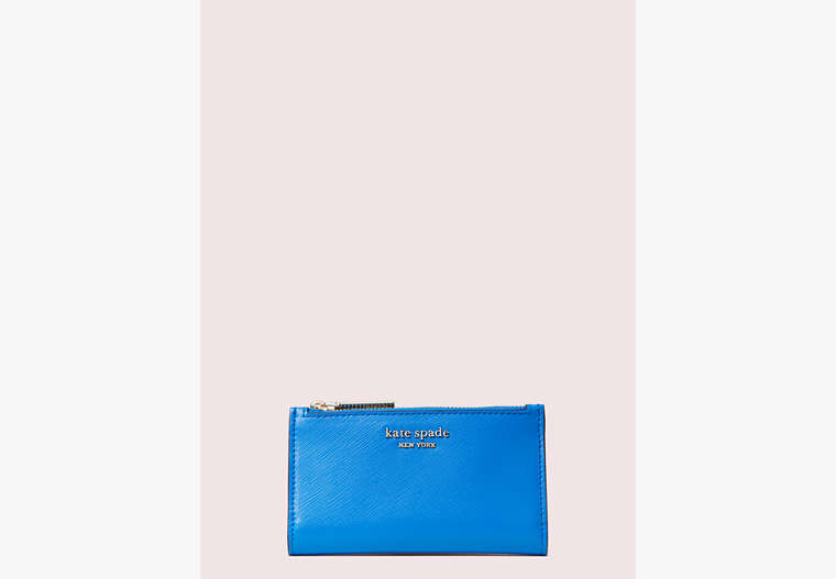 Kate Spade,spencer small slim bifold wallet,Bright Sapphire image number 0