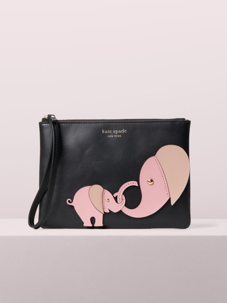 Appliqu Tiny Elephant Small Pouch Wristlet Kate Spade EU