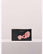 Kate Spade,beaded tiny elephant small slim bifold wallet,Black / Glitter